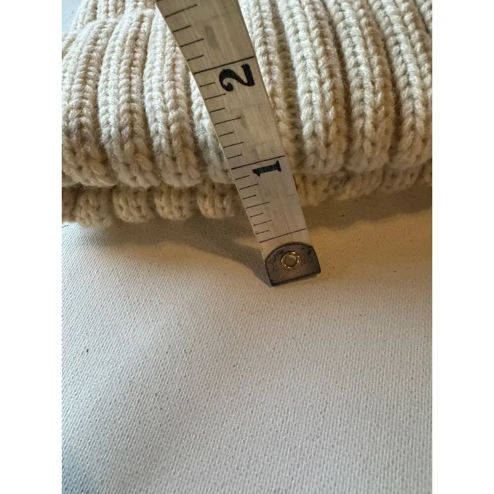 FURTALK Cream Ribbed Knit Beanie Hat  Winter Acrylic One Size